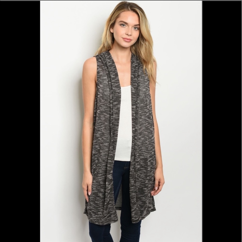 Hooded Cardigan Vest, size Large